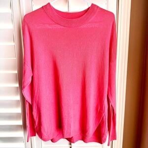 J.Crew Coral Pink Linen Blend Lightweight Crewneck Sweater Women’s M
